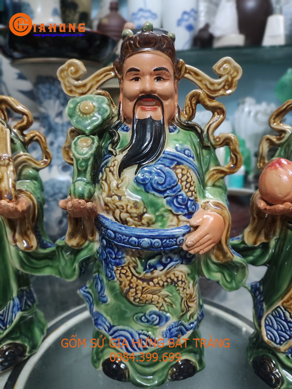 Bộ tam đa Phúc Lộc Thọ gốm sứ Bát Tràng