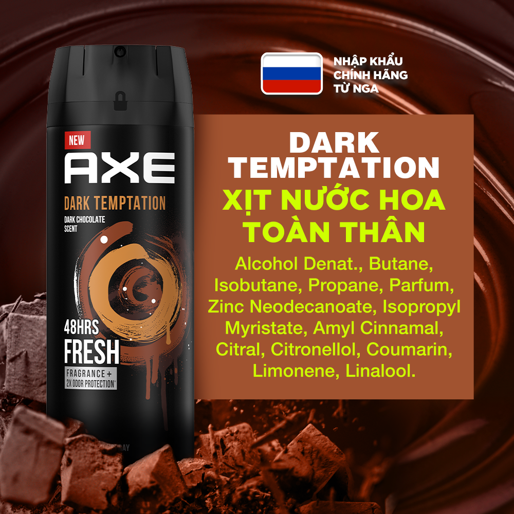 Xịt nước hoa toàn thân dành cho nam AXE Dark Temptation (135ml)