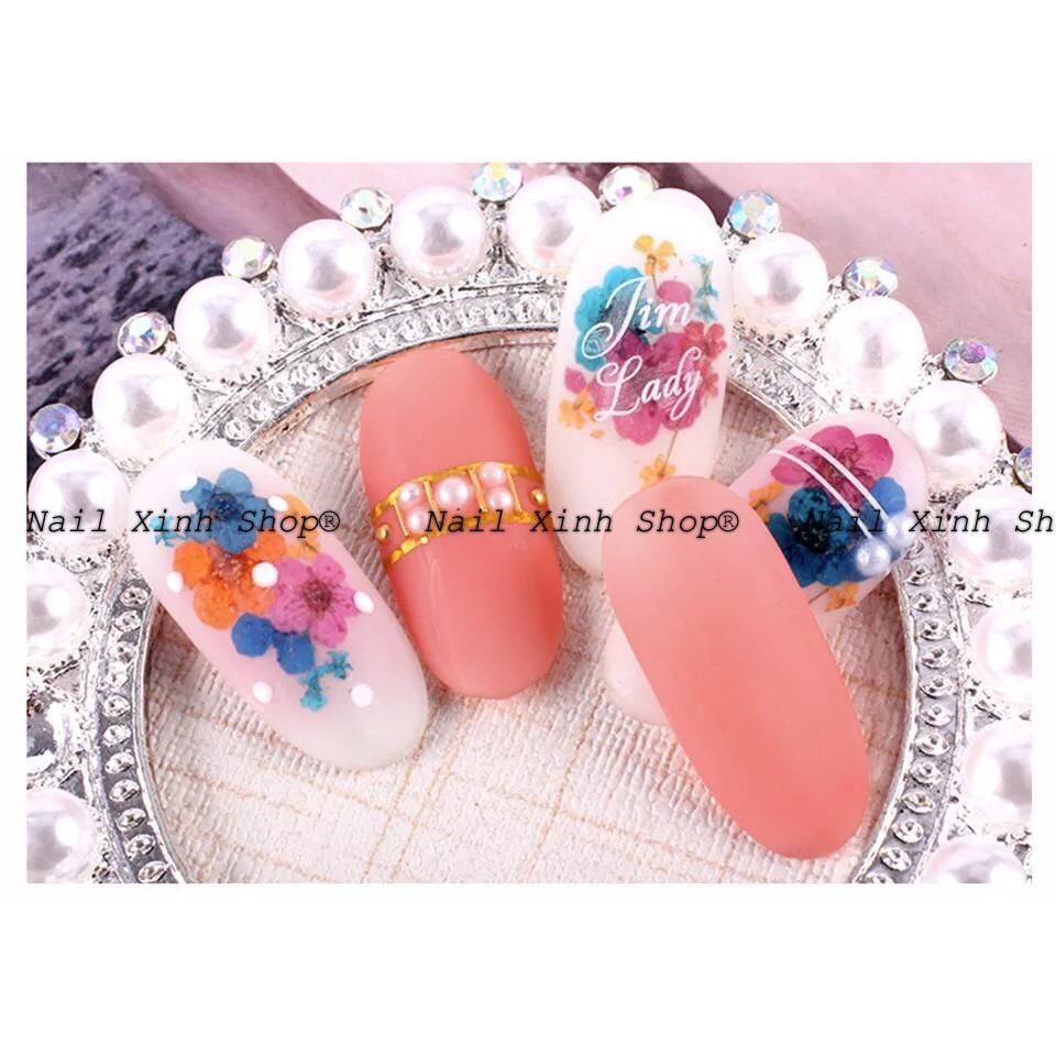 Hoa khô trang trí móng nail, set hoa khô cao cấp 4 in 1, phụ kiện nail hot 2020