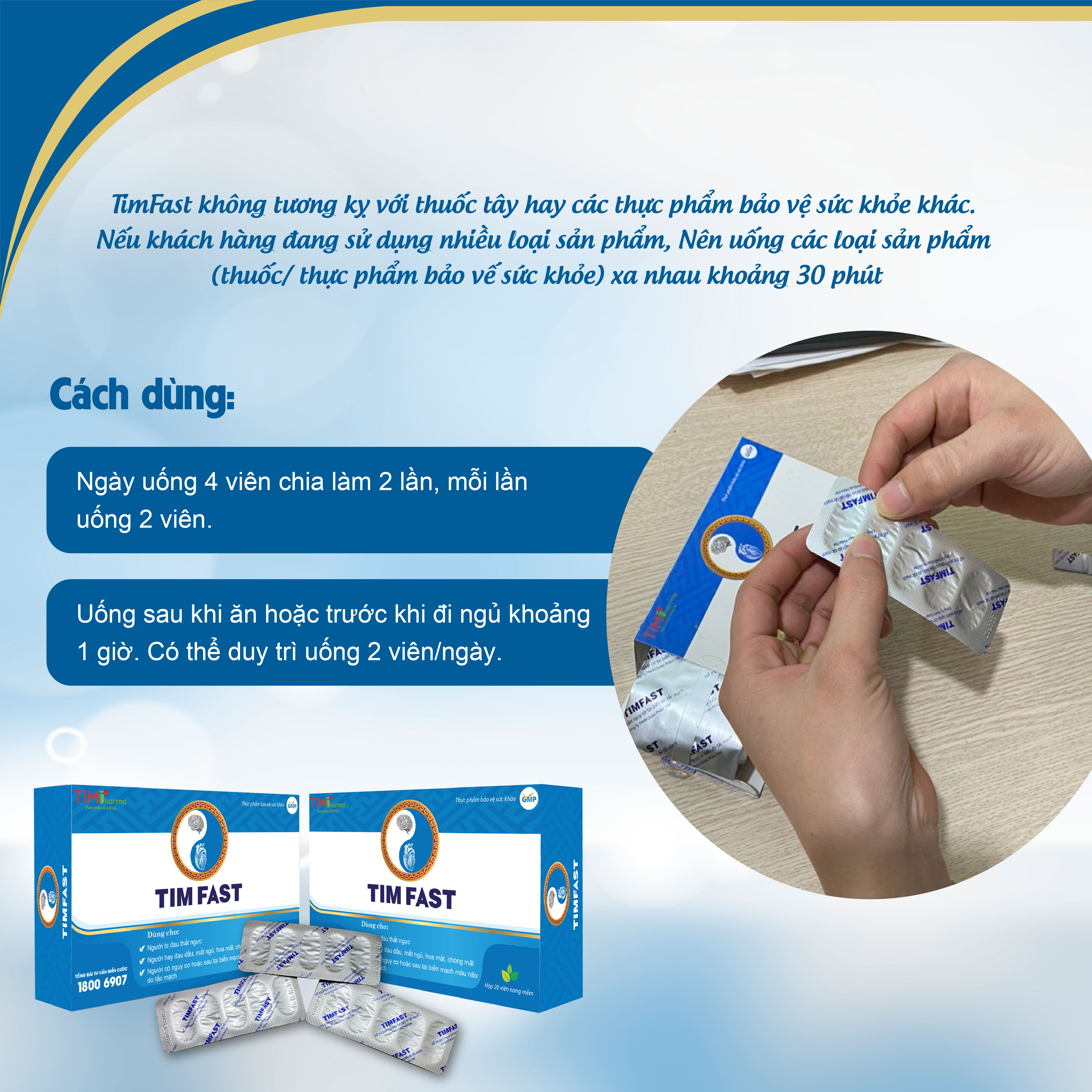 TPBVSK TIMFAST – Hỗ trợ giảm nguy cơ tai biến do tắc mạch