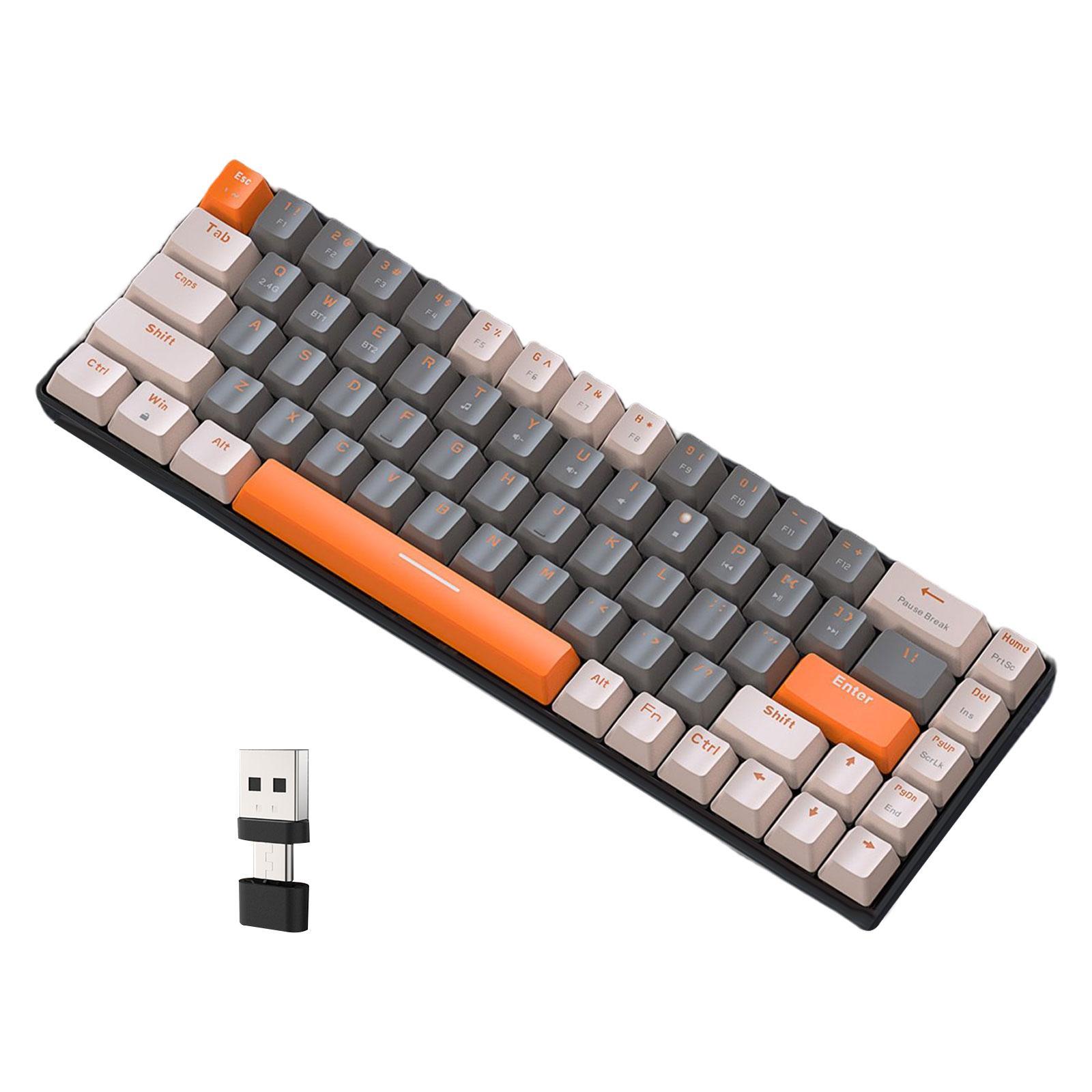 Mechanical Keyboard 2 Connection Methods PBT Key Caps Keypad for Laptop