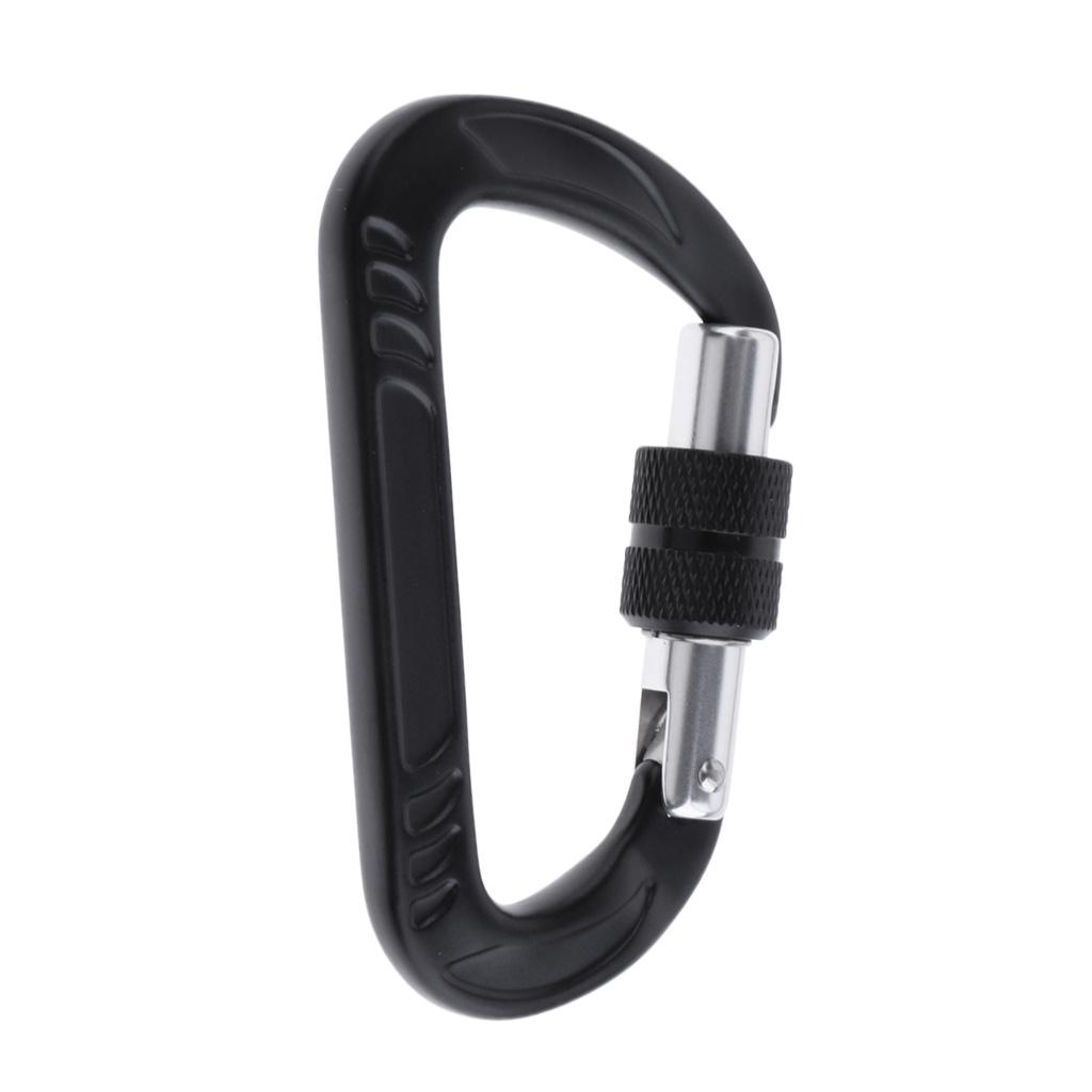 Zinc Alloy Climbing Carabiner, D-Shaped Locking Climbing Hook Screwgate Clip Quickdraw Outdoor Sport Tools
