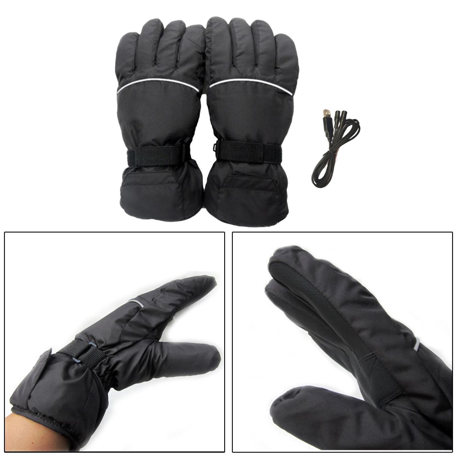 Motorcycle Heated Gloves Windproof Mittens Winter Thermal Glove for Outdoor