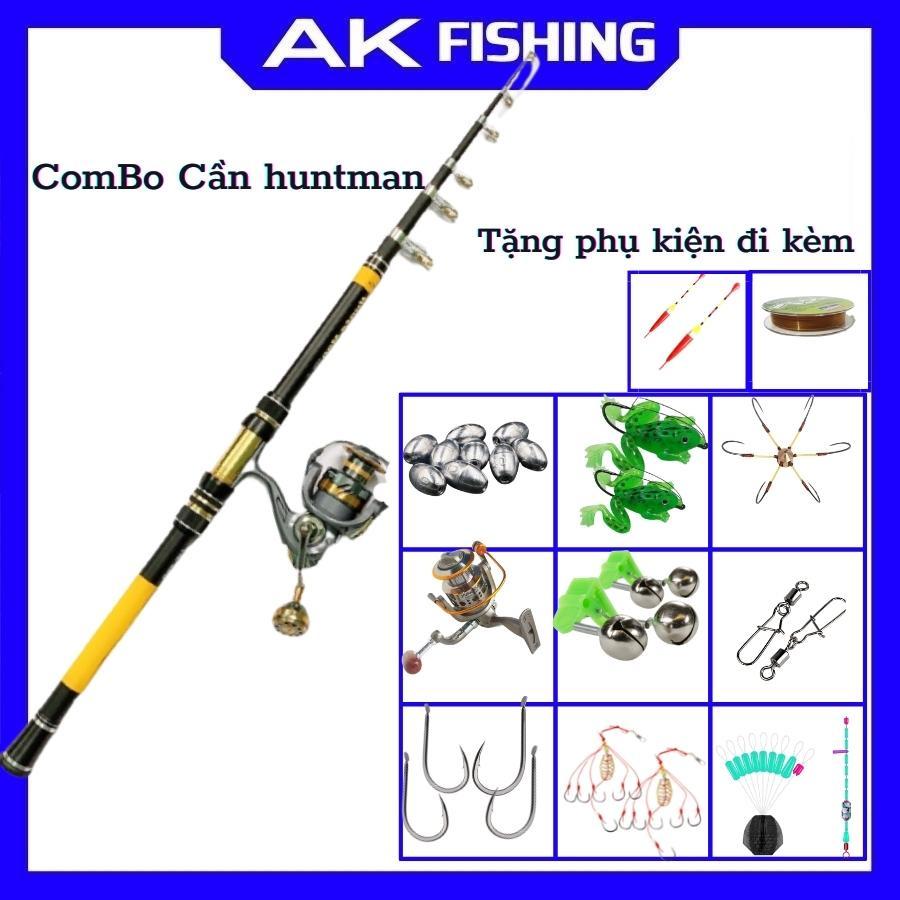 Cần câu máy HUNST MAN bộ cần câu rút chuyên câu cá lăng xê câu lục lure chất lượng giá rẻ AK FISHING