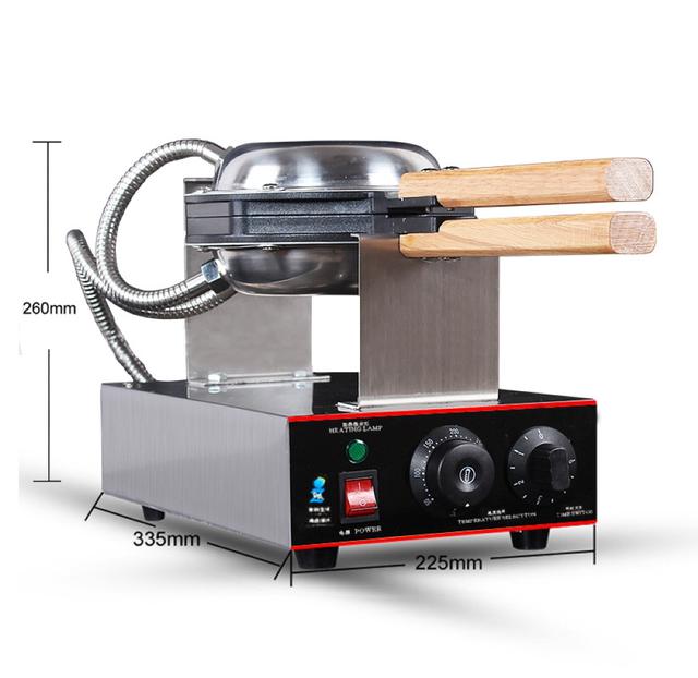 Máy Làm Bánh Kẹp Waffle Đơn Cán Gỗ Công Nghiệp Waffle Baker 220V Machine Iron PVN4681 Tặng Công Thức Làm Bánh