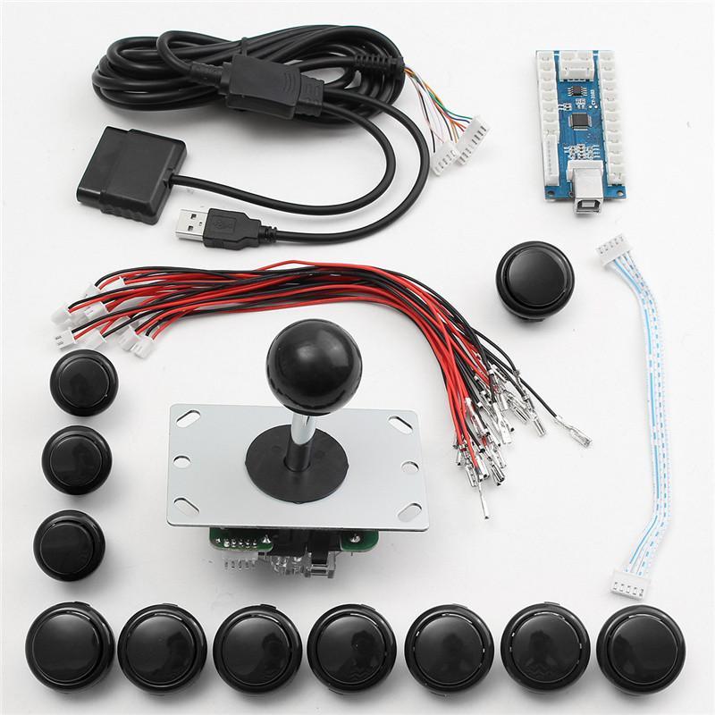 Bộ nút điều khiển arcade DIY thuận lợi nhất Bộ điều khiển bảng điều khiển máy tính USB chip hỗ trợ năm trong một cho nhiều hệ thống