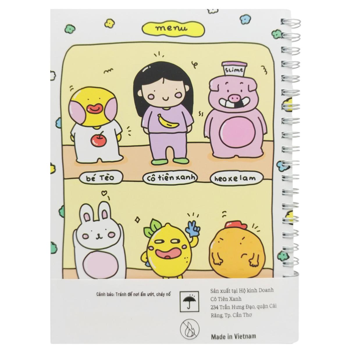 Sổ Tay Lò Xo A5 - Kẻ Ngang - 100 Trang 100gsm - Cô Tiên Xanh - Cửa Hàng Squishy
