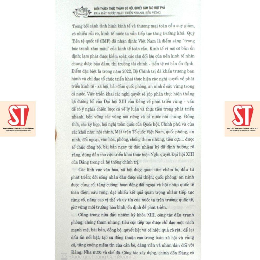 Sách - Biến Thách Thức Thành Cơ Hội Quyết Tâm Tạo Đột Phá Đưa Đất Nước Phát Triển Nhanh, Bền Vững - NXB Chính Trị Quốc Gia