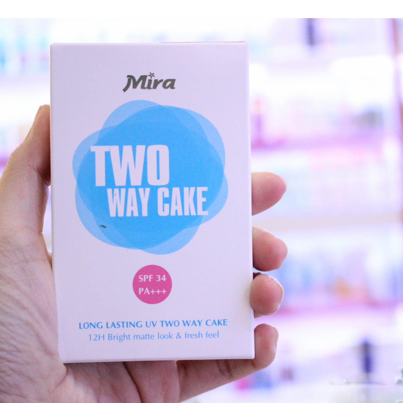 Phấn nén trang điểm siêu mịn Mira Two Way Cake Hàn Quốc 12g No.13 Bright Beige tặng kèm móc khoá