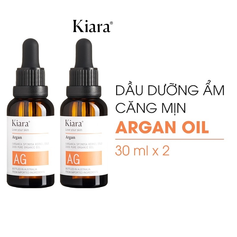 Combo 2 Chai Dầu Dưỡng Da Căng Mướt Cho Da Hỗn Hợp Da Khô Kiara Argan Oil 2x30ml