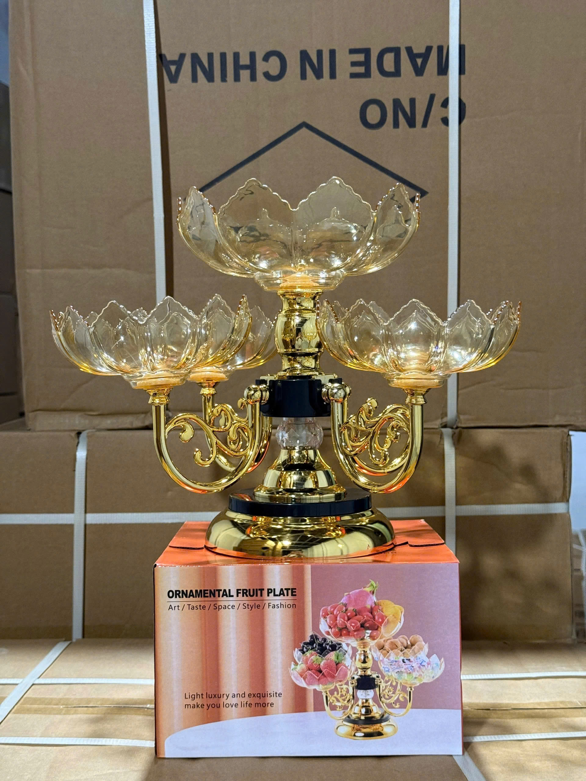 Khay Mứt Tết Pha Lê Trong Suốt, Xoay 360 Độ Cao Cấp Phong Cách Châu Âu Trang Trí Ngày Tết - Hộp Đựng Bánh Kẹo - Hàng Loại 1 - Chính Hãng MINIIN