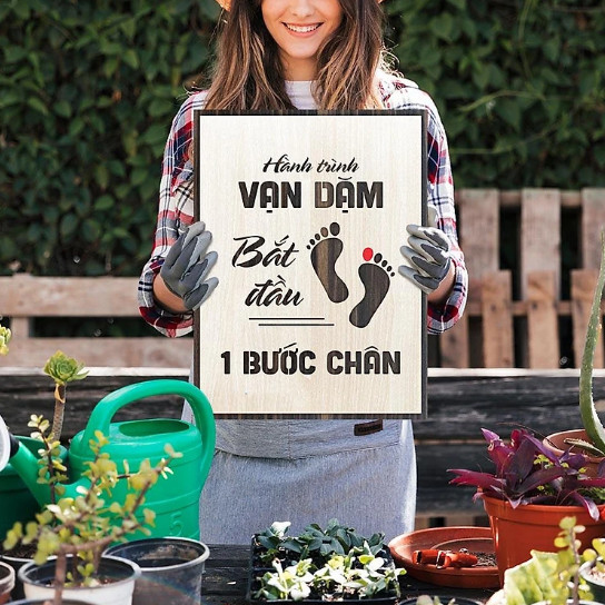 Tranh Gỗ Tạo Động Lực - MS03 – HÀNH TRÌNH VẠN DẶM BẮT ĐẦU BẰNG 1 BƯỚC CHÂN