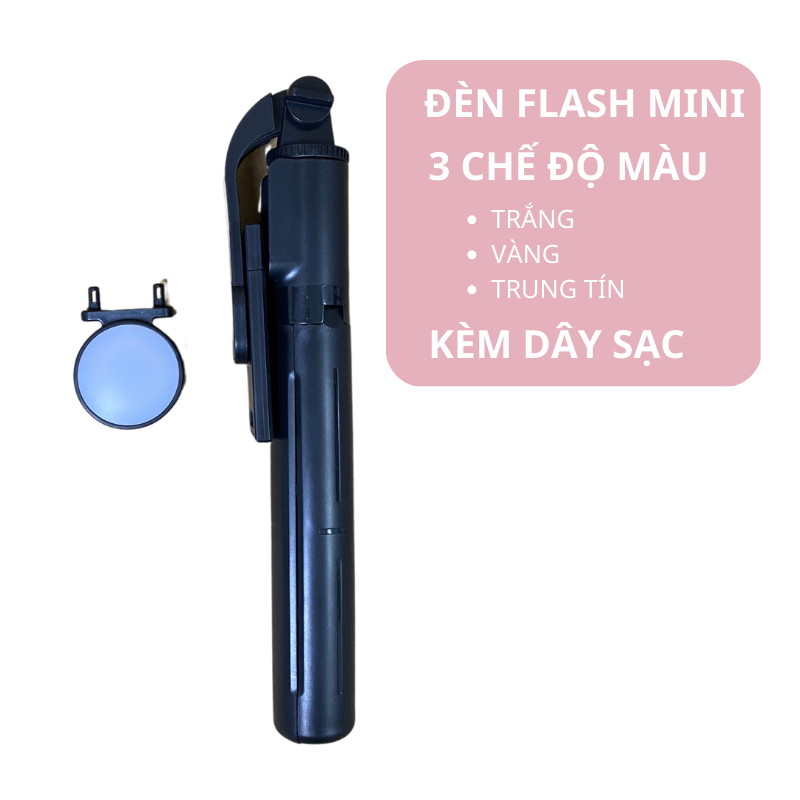 Gậy chụp ảnh/ Gậy selfie B11s tích hợp 3 chân kèm đèn flash mini và remote từ xa - Hàng nhập khẩu