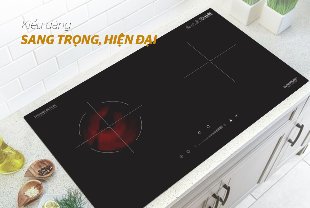 Bếp Đôi Điện Từ Hồng Ngoại Sunhouse SHB - EI02 - Hàng chính hãng