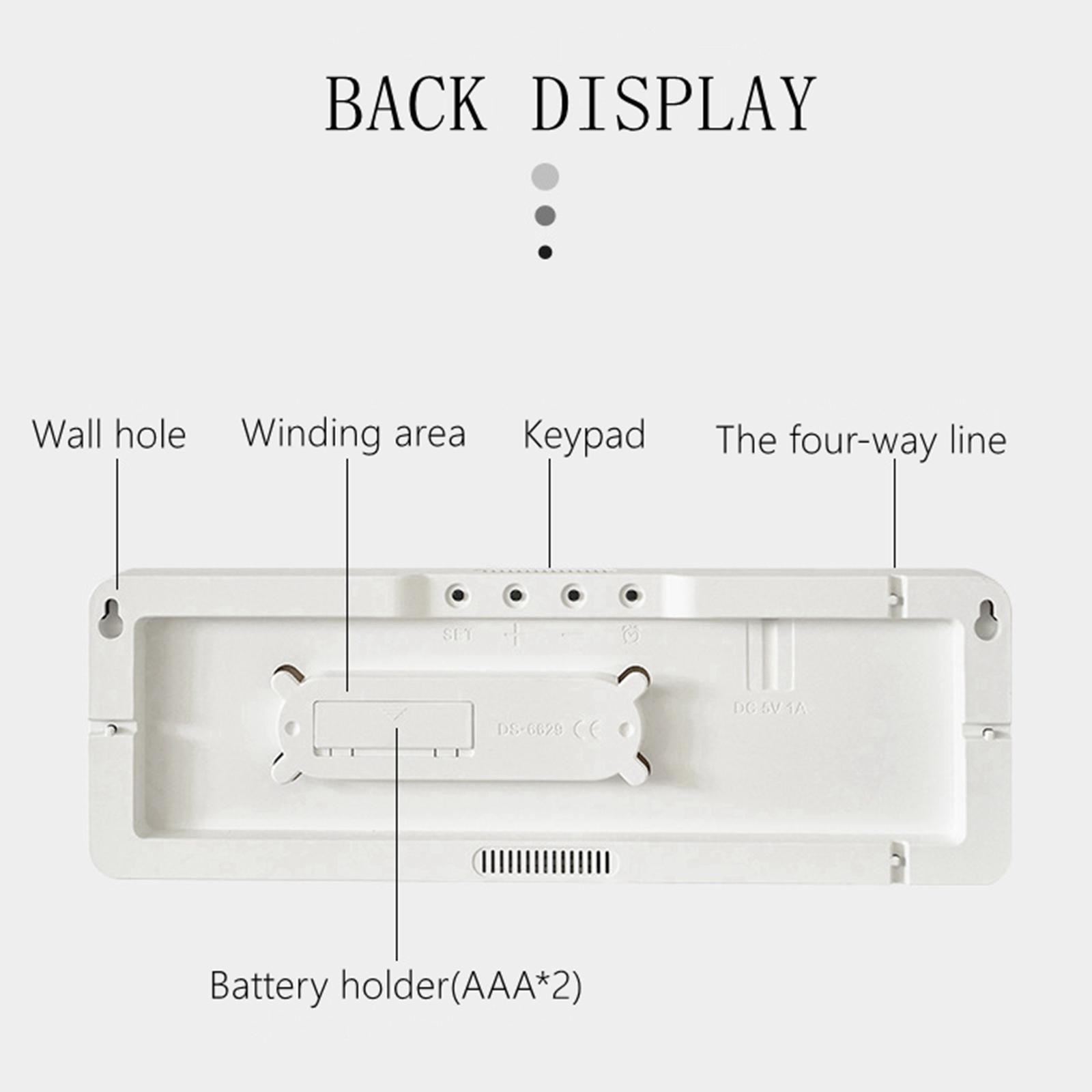 Modern Wall Clock LED Display Mute Hanging Desk Decoration for Home
