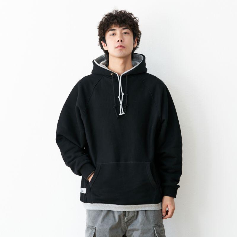 Áo hoodie from rộng nam nữ hai mũ đen xám phong cách hàn quốc basic vải nỉ bông co giãn nhẹ mềm độ dày vừa phải
