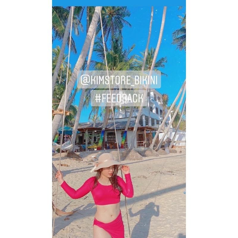 Bikini tay dài kèm khăn quấn siêu sang Ngọc trinh 5 màu kèm ảnh thật và feedback