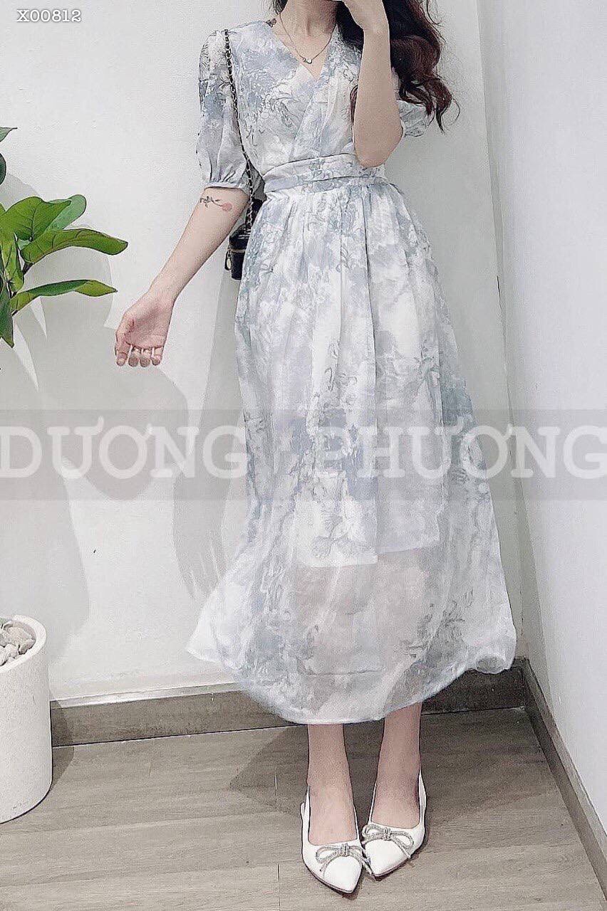 ĐẦM DÀI SUÔNG TRƠN HOA FLORAL CỔ V TAY NGẮN BỒNG LƯNG THUN MAXI MIDI DẠO PHỐ ĐI BIỂN DỰ TIỆC ĐI LÀM