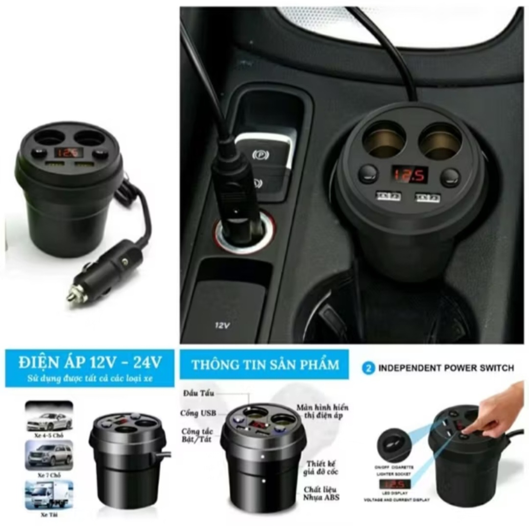 1 CÁI CHIA TẨU SẠC BÁO VON ẮC QUY CAO CẤP TRÊN XE HƠI ÔTÔ MẪU MỚI CHẤT LƯỢNG