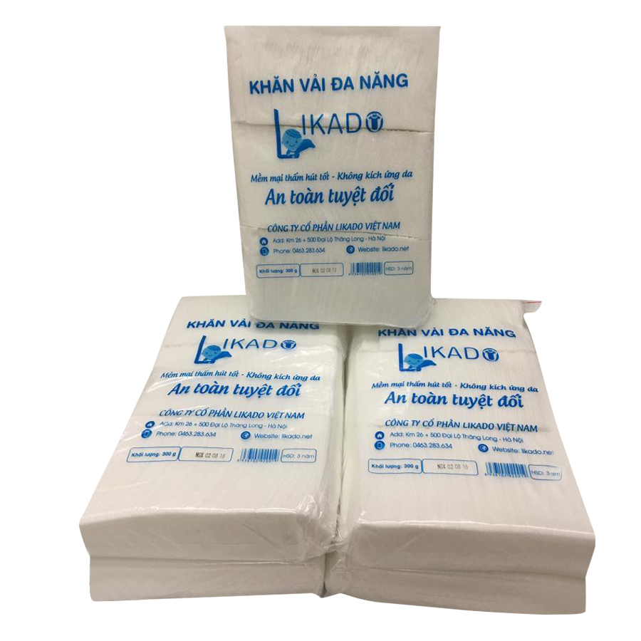 Combo 5 Bịch Khăn Vải Khô Likado (400g, kích thước 15 x 20cm)