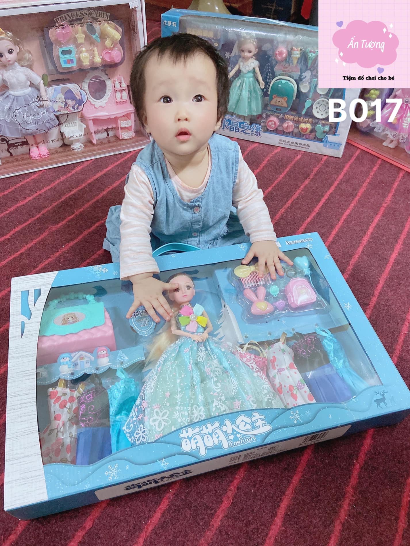 Đồ chơi bé gái - Đồ chơi búp bê- Hộp búp bê Barbie, búp bê BJD khớp xoay kèm phụ kiện đầm, túi xách cho bé, phụ kiện tóc