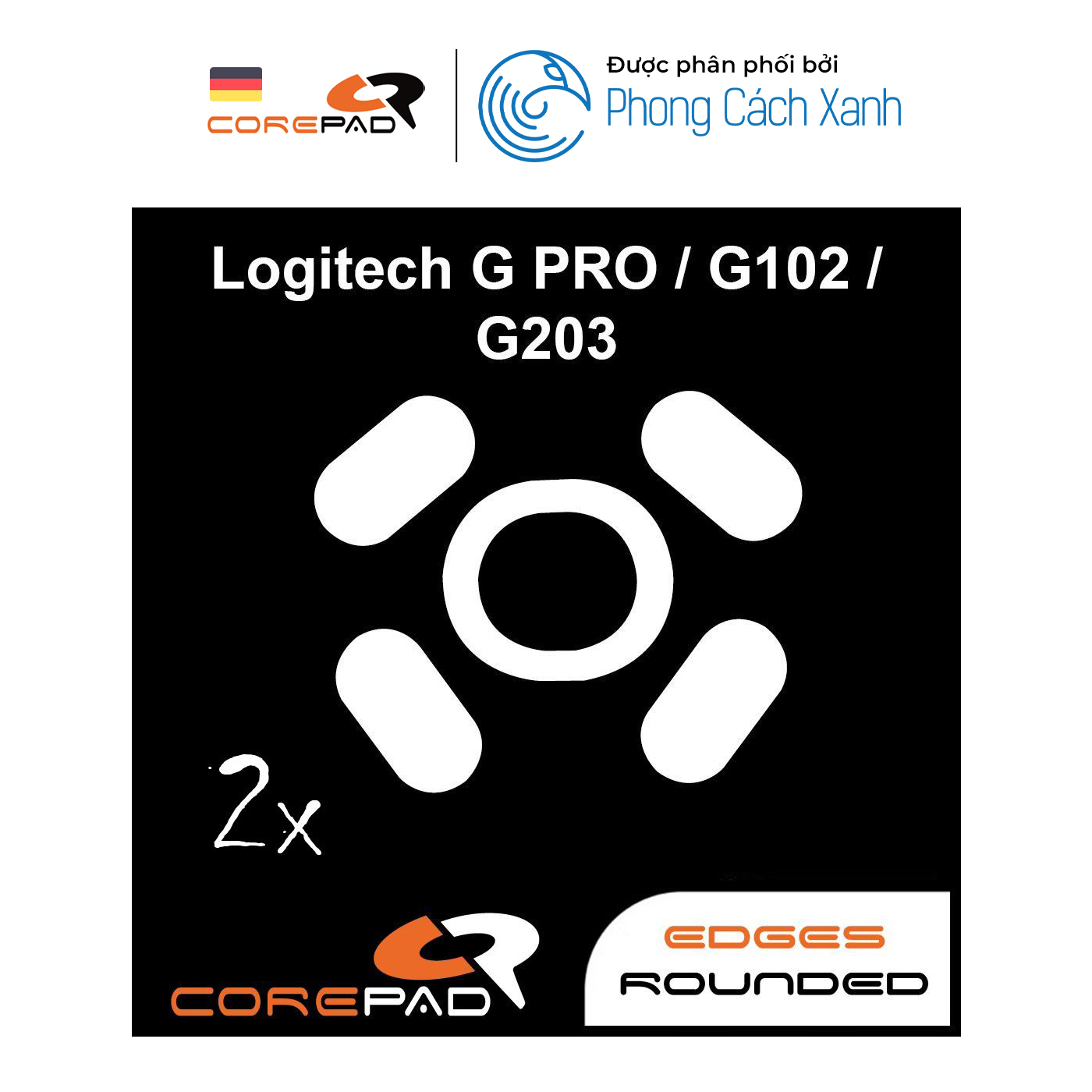 Feet chuột PTFE Corepad Skatez cho Logitech G102 / Logitech G203 / Logitech G PRO Wired / Logitech G PRO HERO Wired - Hàng Chính Hãng