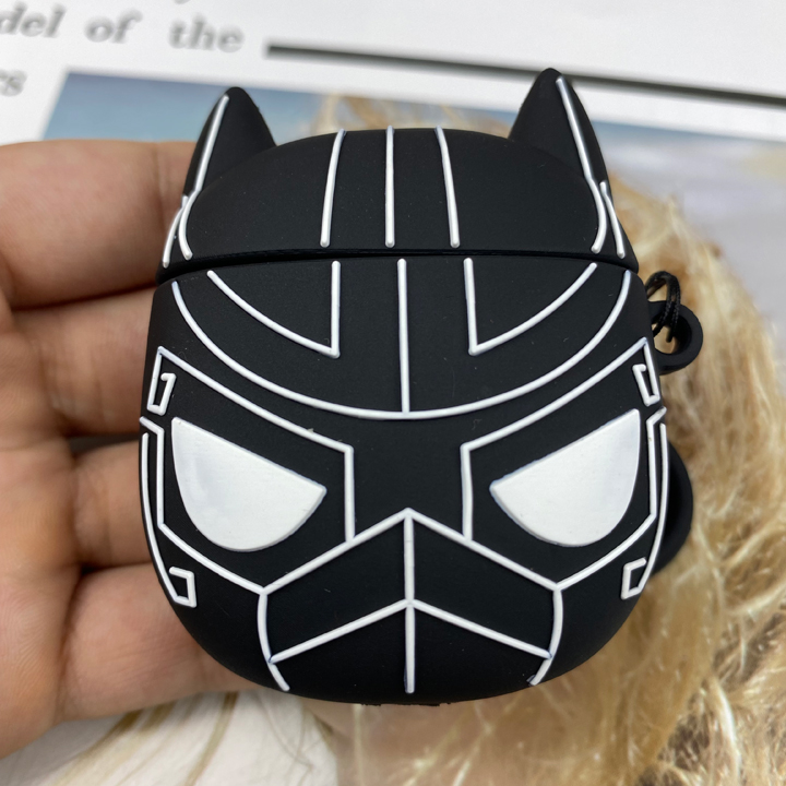 Bao Case cho Airpods 1/2/Pro hình Chiến Binh Báo Đen Black Panther - Mã TZAP370