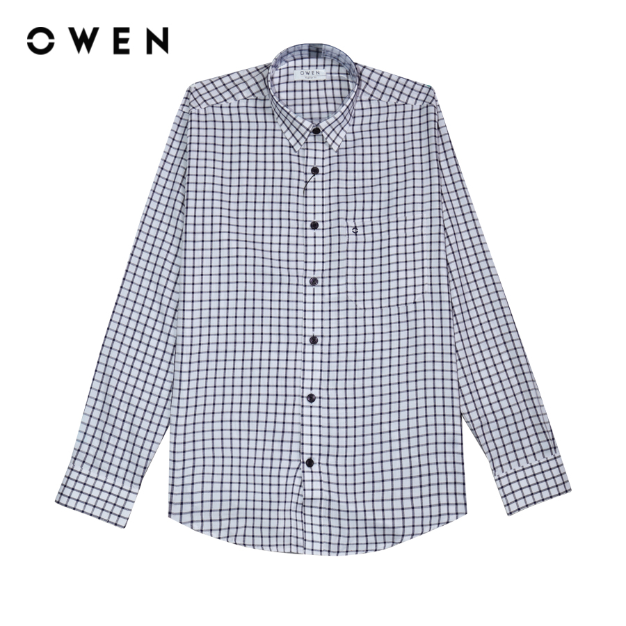 OWEN - Áo Sơ Mi nam Dài tay form Regular Fit chất liệu Bamboo Màu nhạt có túi  - AR22543DT