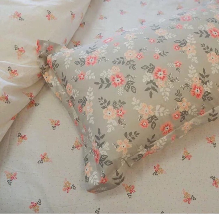 Bộ chăn ga gối cotton LIDACO PL1 - Hoa Vintage - TẶNG VỎ GỐI ÔM