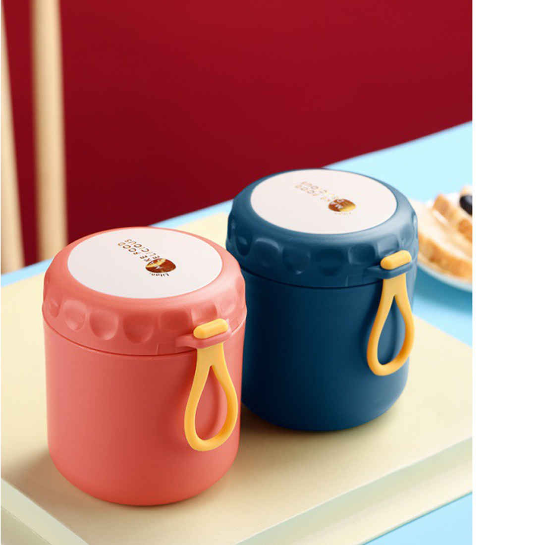 Cốc Đựng Canh Giữ Nhiệt Lõi Inox 304 Dung Tích 400ml Thích Hợp Đựng Soup, Cháo Chống Tràn Dễ Dàng Mang Đi