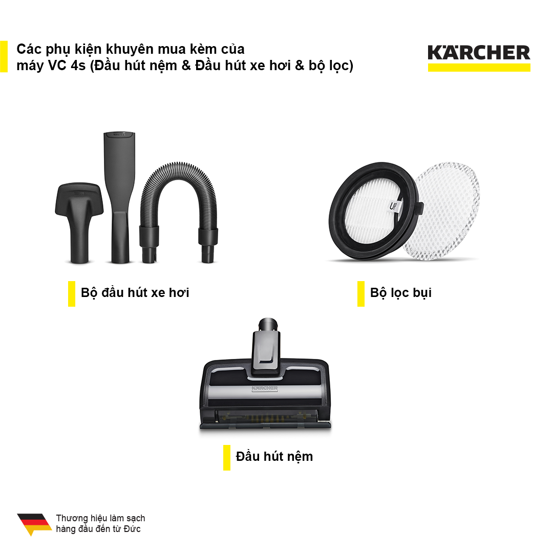 Máy Hút Bụi Cầm Tay Karcher VC 4s - Hàng Chính Hãng