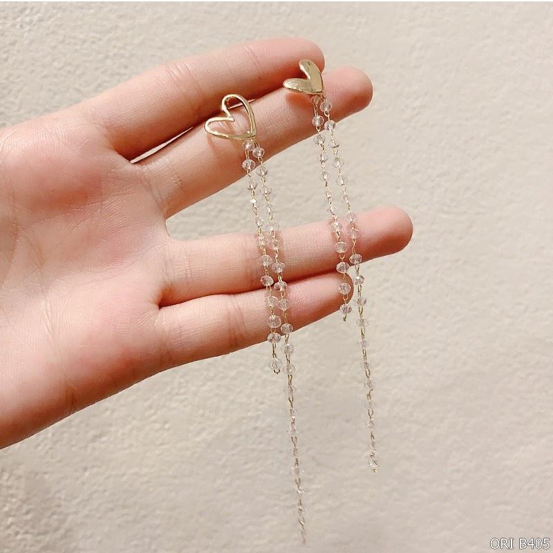 Bông tai nữ dáng dài trái tim Miracle Heart thời trang sang trọng ORI ACCESSORIES B405