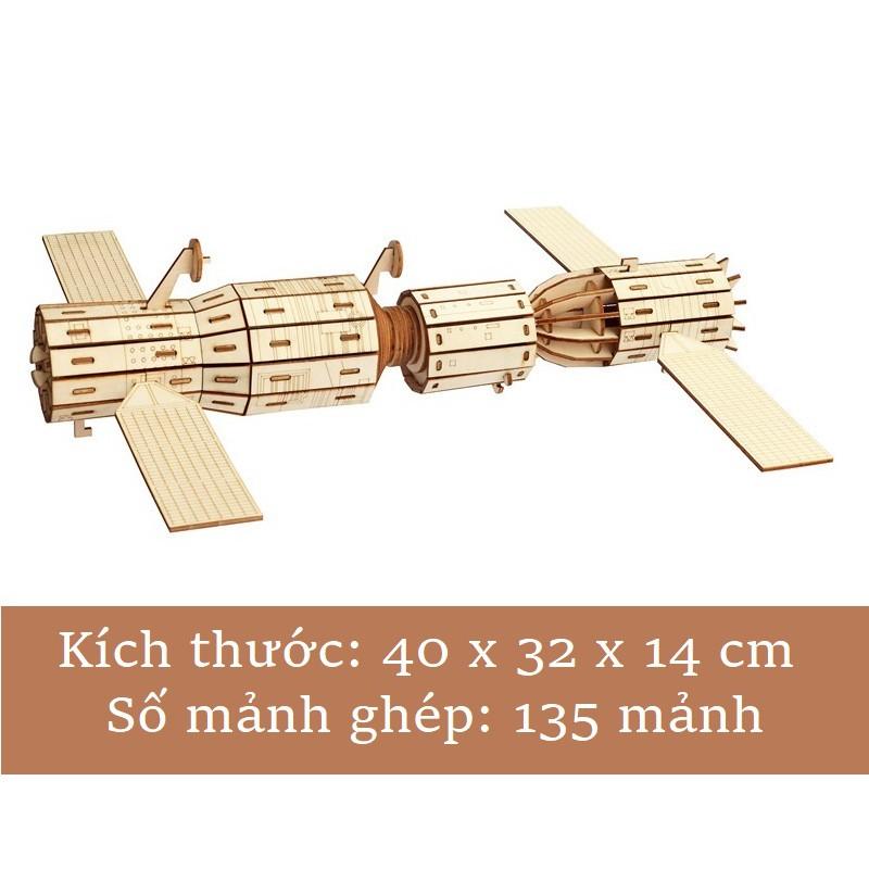 Đồ chơi lắp ráp 3D gỗ mô hình Trạm không gian Vũ Trụ- cắt lazer - 135 mảnh ghép