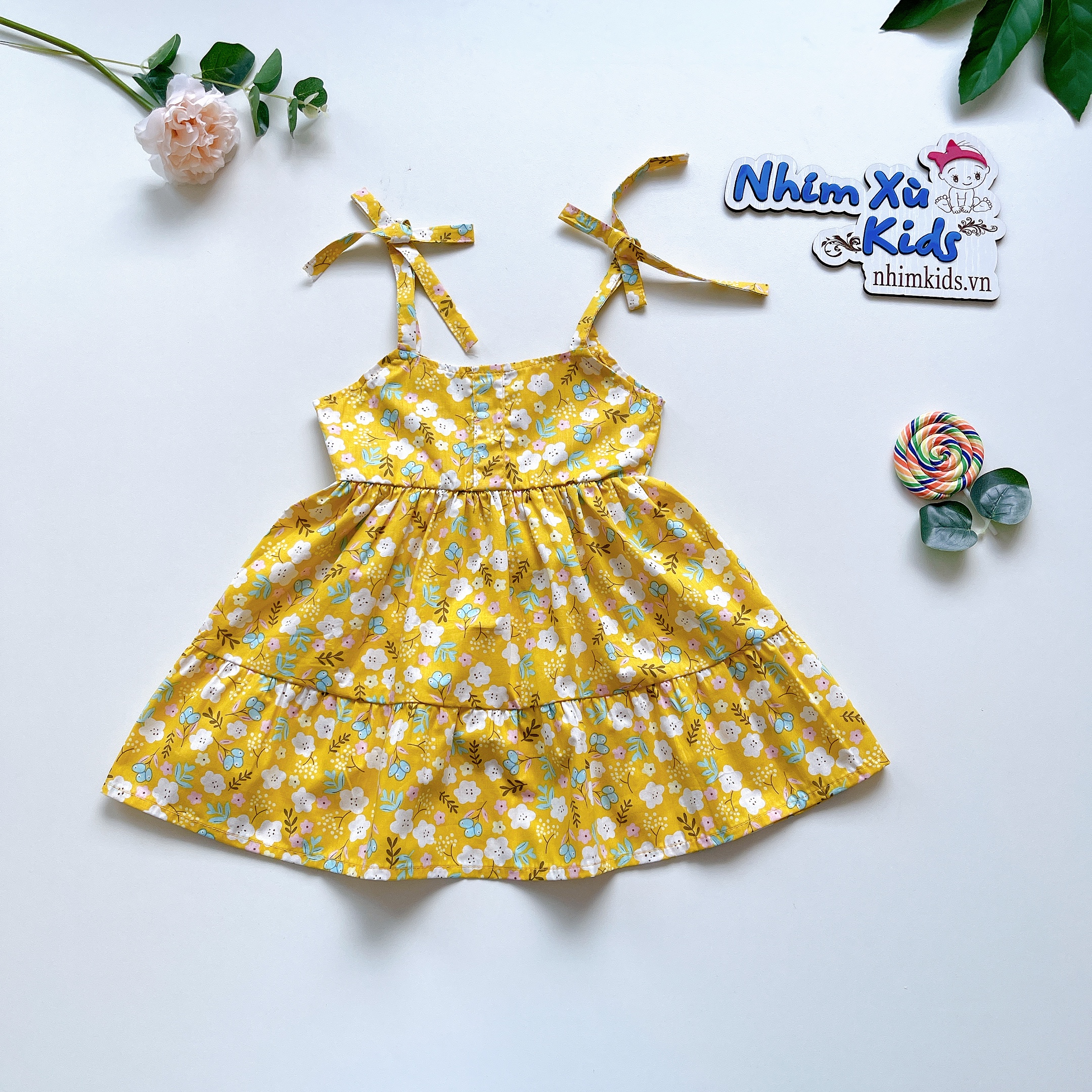 Đầm babydoll 2 dây buộc nơ UNDERCOOL váy maxi đi biển dáng rộng siêu xinh   MixASale