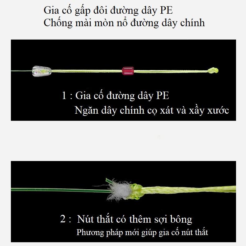 Trục Câu Đài Huỳnh Quang Gia Cố Dây PE Cước Câu Cá Ngày Đêm Cao Cấp DC26