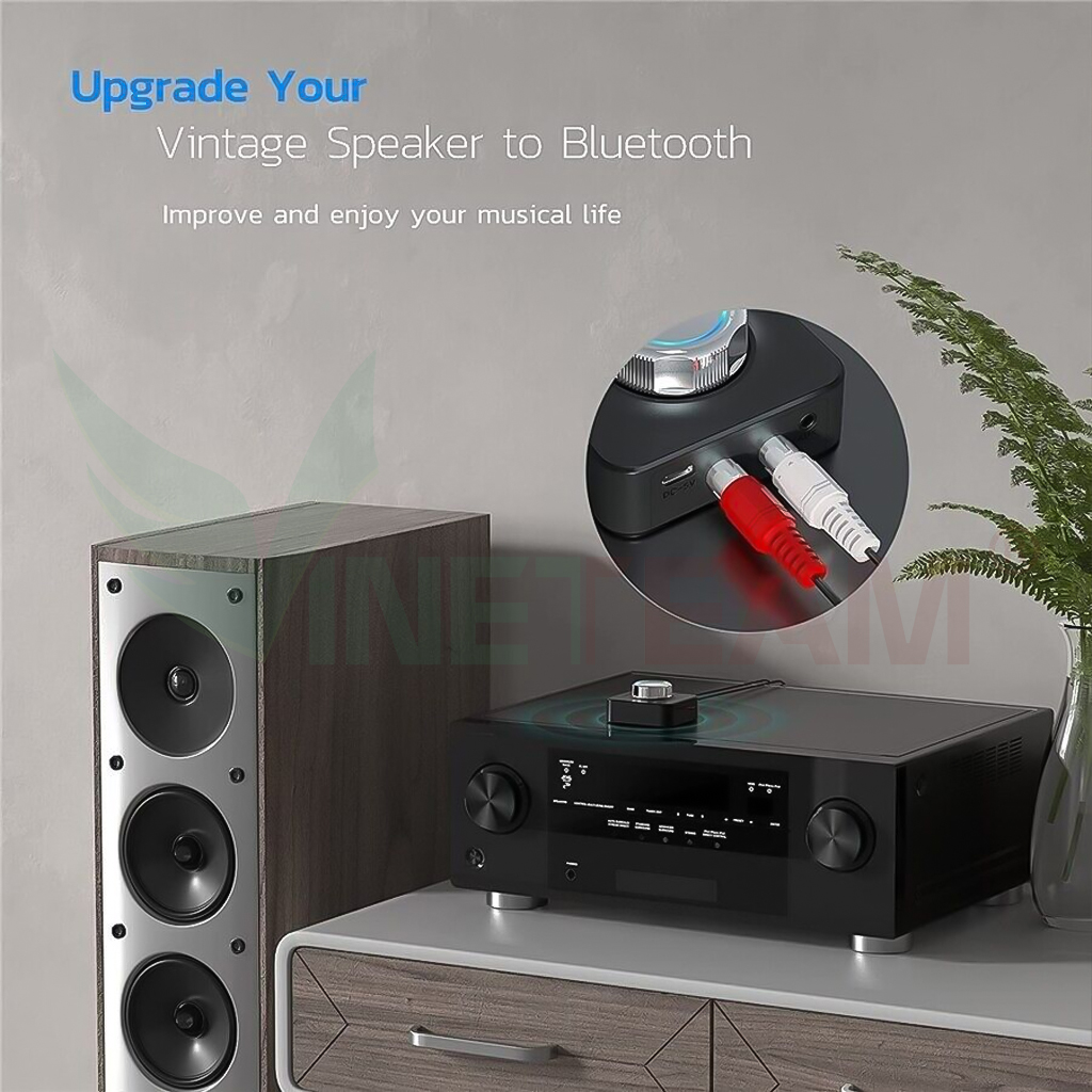 Bộ Chuyển Đổi Không Dây Bluetooth 5.0 Vinetteam C39/BR-04 Hỗ Trợ Âm Thanh Đa Chức Năng TF AUX 3.5mm RCA Cho Loa Ô Tô Tai Nghe Bluetooth Biến Loa Thường Thành Loa Bluetooth - Hàng Chính Hãng