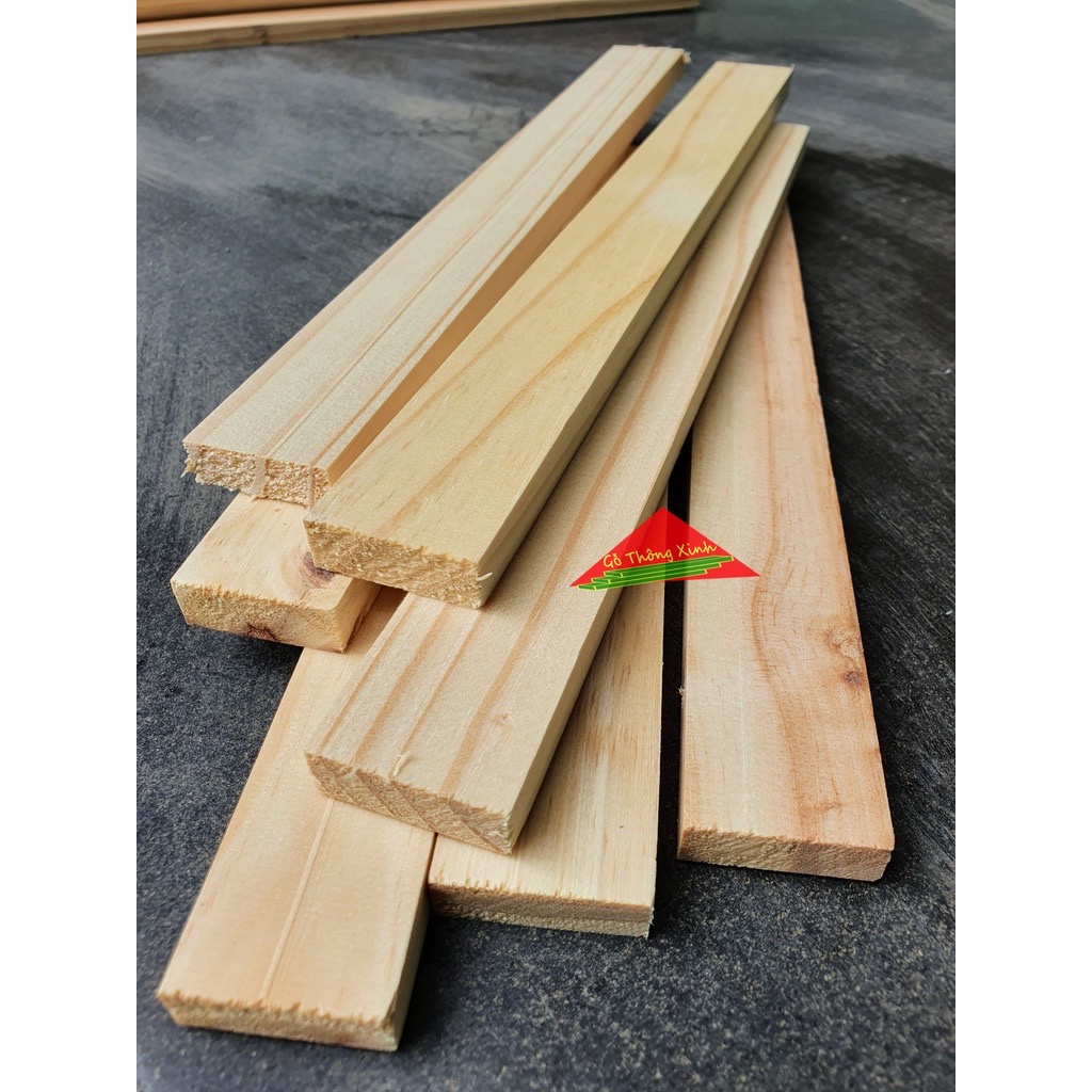 Thanh gỗ thông dày 1cm,rộng 3cm,dài 40cm dùng làm nẹp chỉ, làm thùng gỗ decord, đóng chuồng thú cưng, DIY