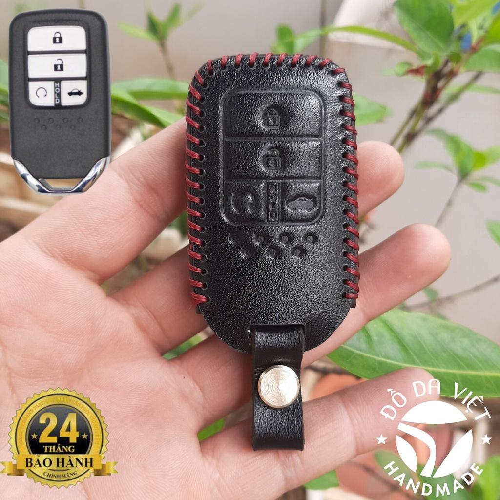 Bao da chìa khoá Honda Civic , City, CRV loại chìa 4 nút Da bò thật 100%