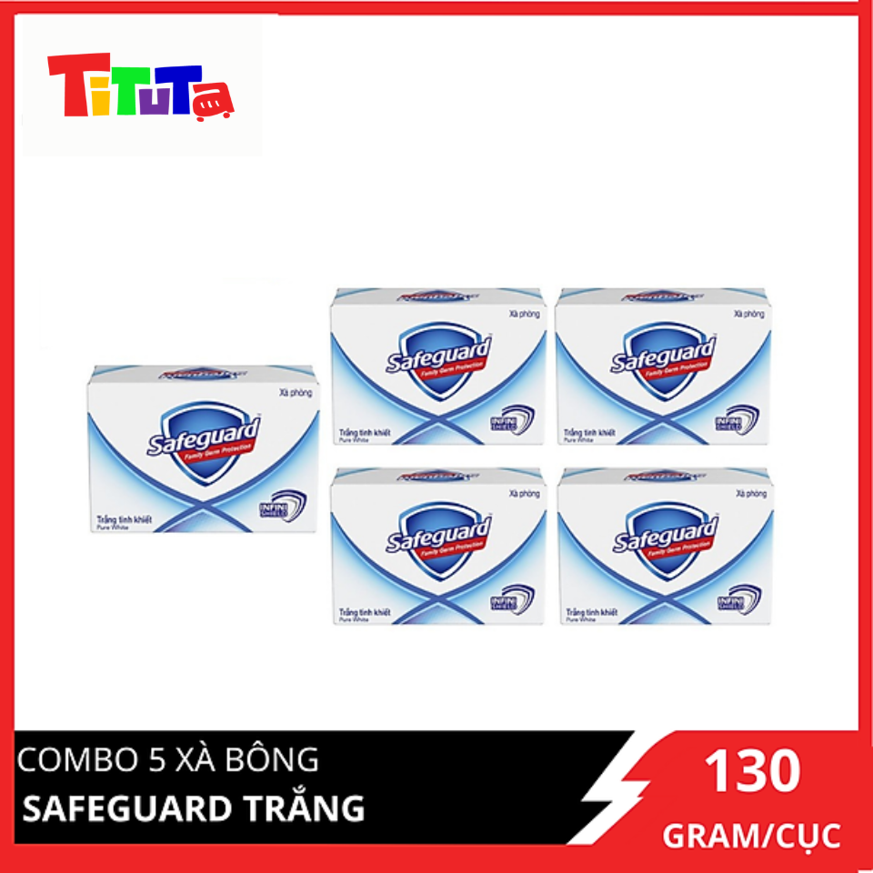 COMBO 5 Safeguard Trắng 130G