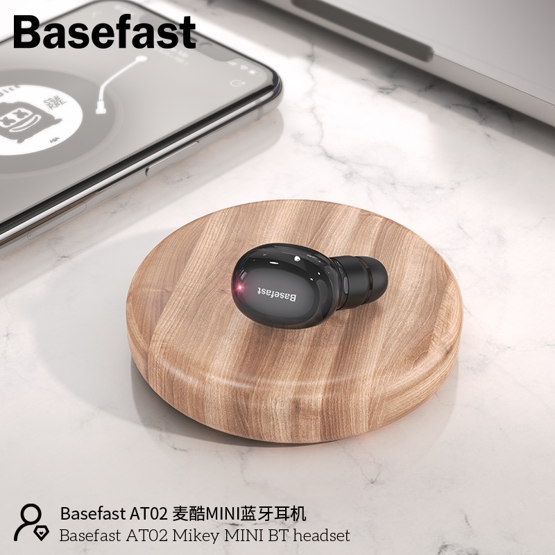 ai nghe Bluetooth Basefast AT02 - Mẫu Thời Trang Thể Thao Kèm Mic Đàm Thoại- Hàng Chính Hãng