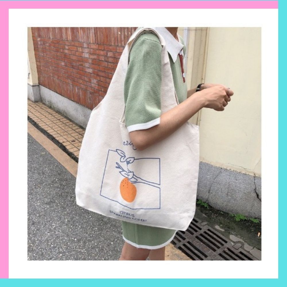Túi tote vải đeo chéo canvas bag giá rẻ đẹp đi học TX337
