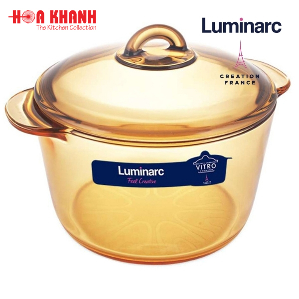 Bộ 2 Nồi Thủy Tinh Luminarc Amberline Granite 1.5l + 3l