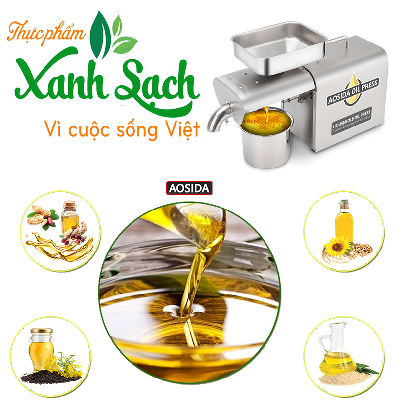Máy ép dầu thực vật gia đình AOSIDA 888A Thương hiệu Anh Quốc 750W-1000W, ép 3-6kg/giờ - Hàng Nhập Khẩu, Bảo Hành 1 Năm