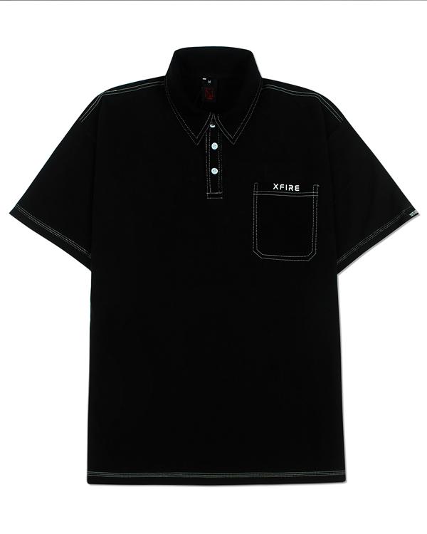 Áo Phông Thun Polo Nam Nữ Form Rộng Cá Sấu Ngắn Tay Có Túi Màu Đen Ver3 Local Brand by Xfire Unisex POLOVER3CASD622