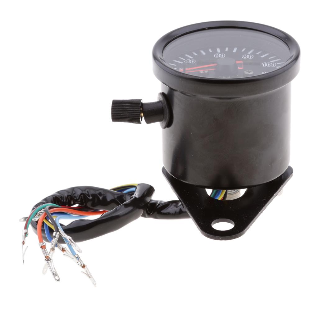 Universal Motorcycle LCD RPM Digital Display Odometer Speedometer 4 LED Light