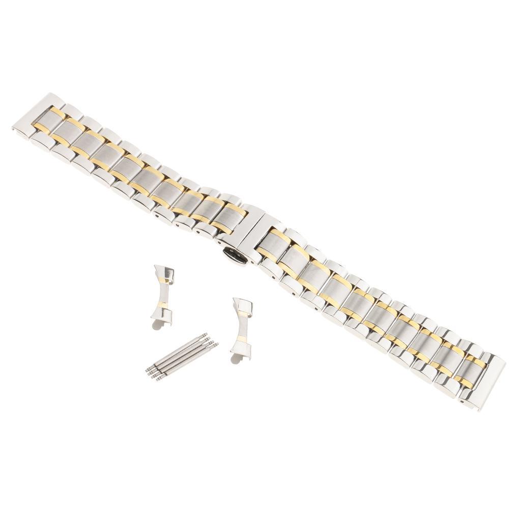 Stainless Steel Solid Links  Strap Butterfly Buckle Belt