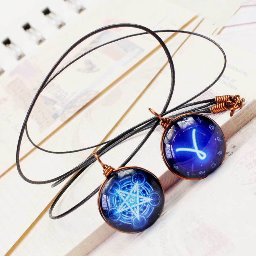 Dây chuyền 12 cung hoàng đạo Zodiac tông xanh dương sáng siêu đẹp cho nữ 06647-DC20MM0015