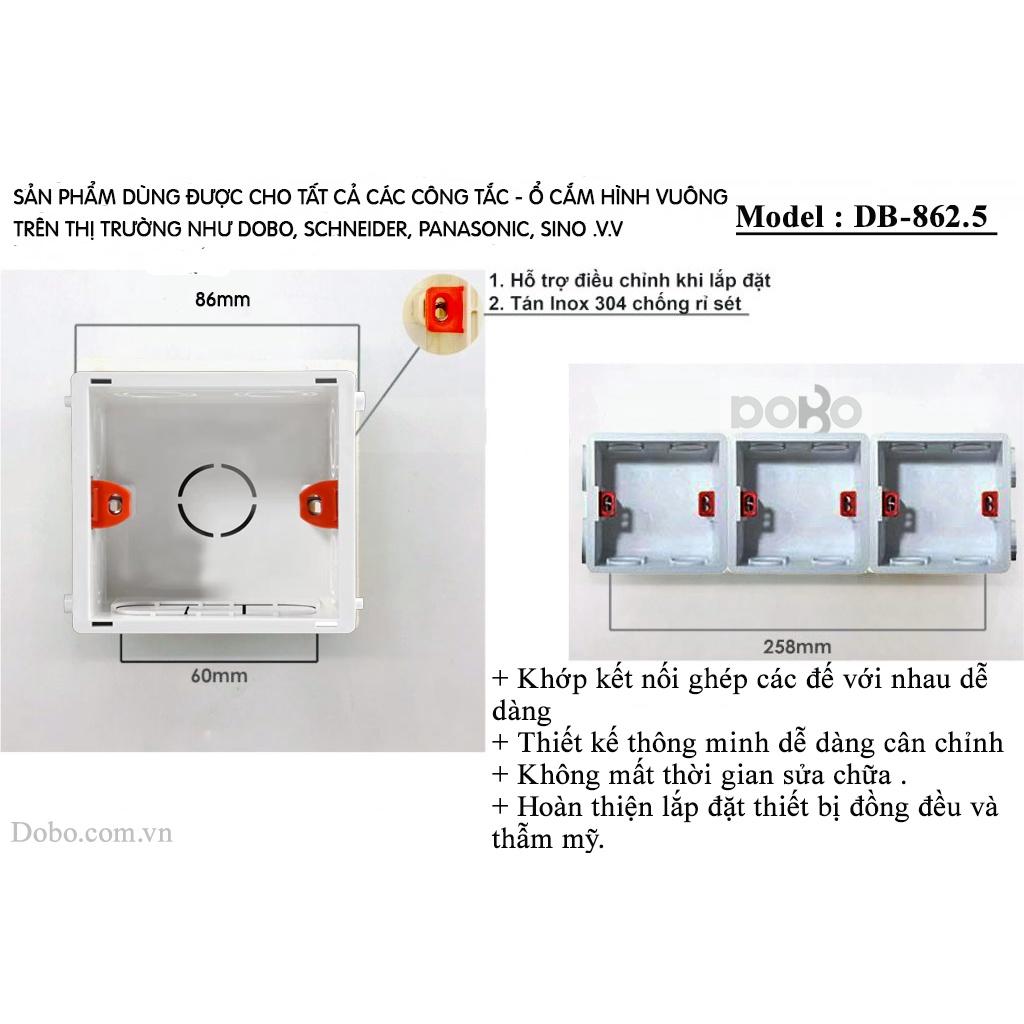 Đế âm tường cho ổ cắm điện vuông cao cấp DoBo Korea - Hàng chính hãng - Đế chôn âm tường chống cháy 86x86x50mm