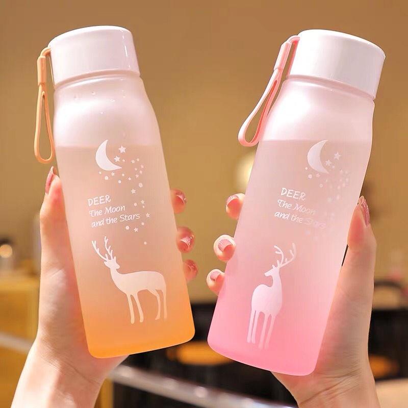 Phiên bản Hàn Quốc trong gió cốc nước nhựa chống rơi chai nước cô gái trái tim cốc nước mờ cốc nước cốc nước