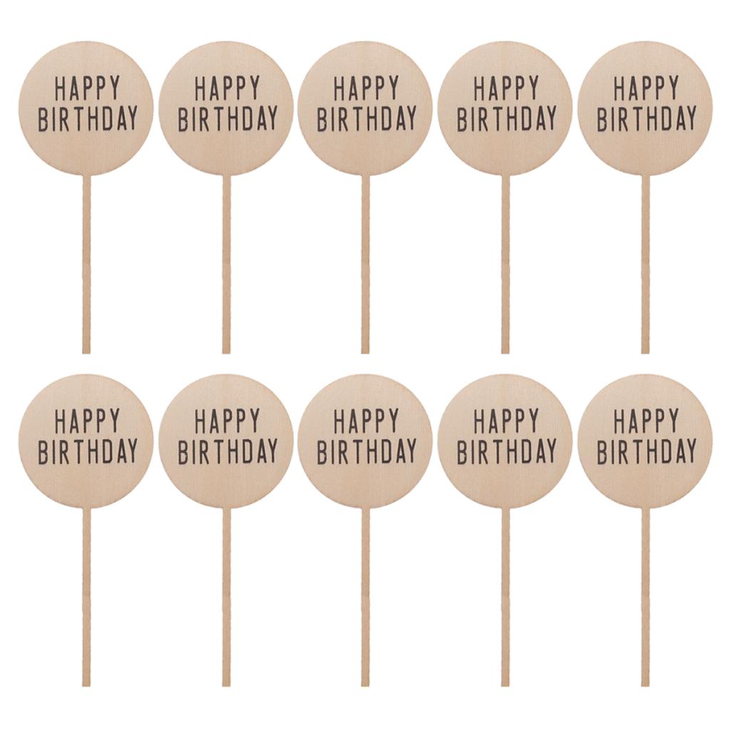 10pcs Birthday Cake Topper Happy Birthday Cupcake Pick for Party Decoration